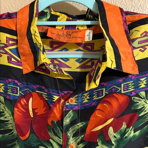 Silk Vibrant Multicolor Button-Up Shirt - Picture 6 of 9